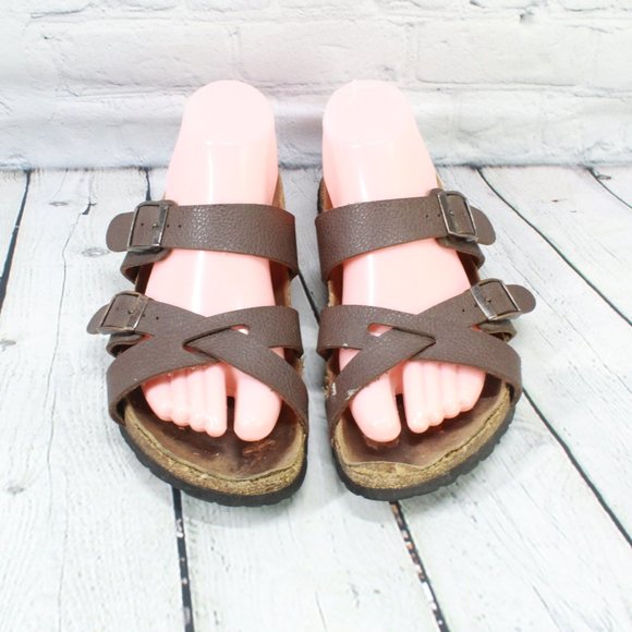 Birkis By Birkenstock Nepal Criss-Cross Double Buckle Strap Sandals M 5 L 7 - Picture 5 of 9
